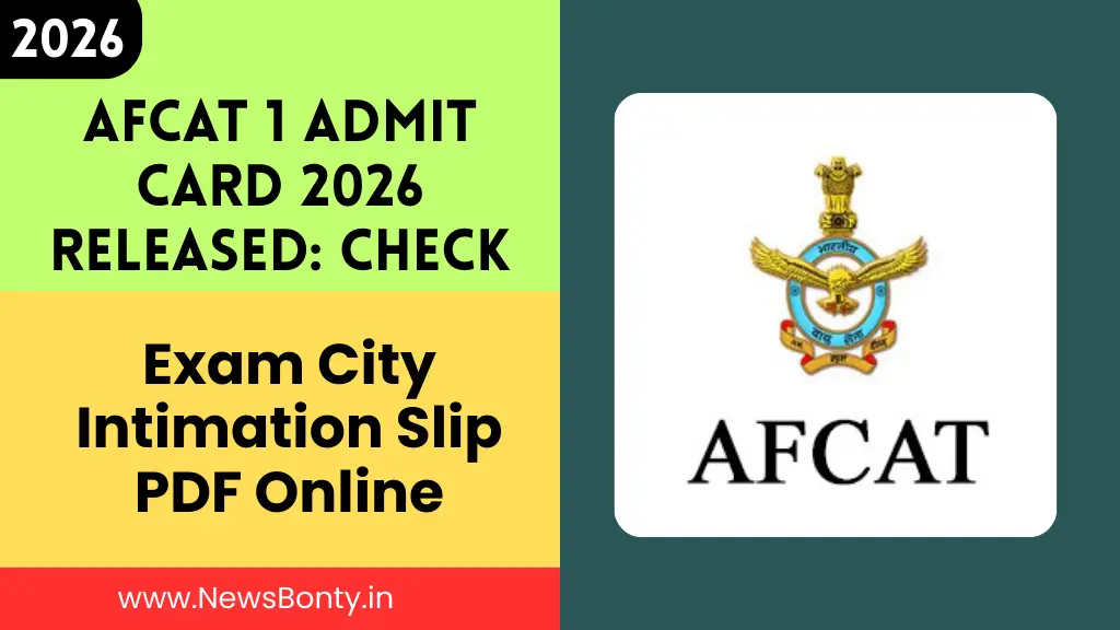 AFCAT 1 Admit Card 2026 Released