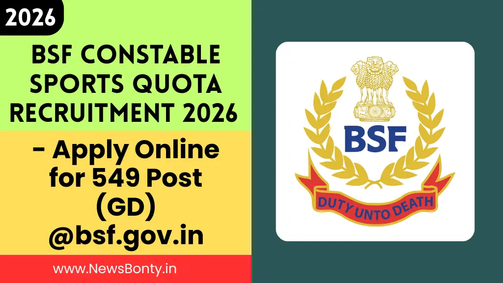 BSF Constable Sports Quota Recruitment 2026