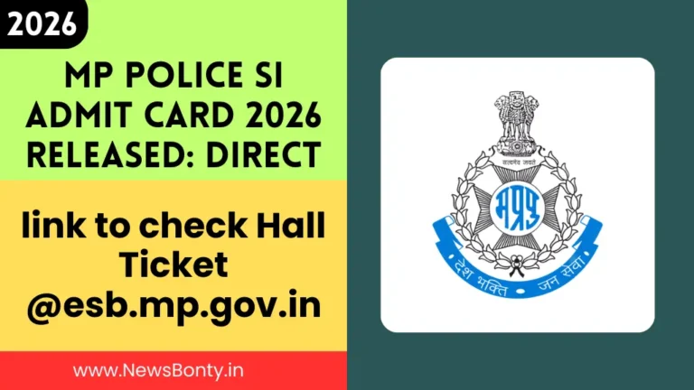 MP Police SI Admit Card 2026 Released
