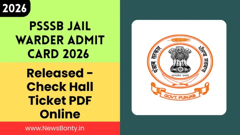 PSSSB Jail Warder Admit Card 2026 Released – Check Hall Ticket PDF Online