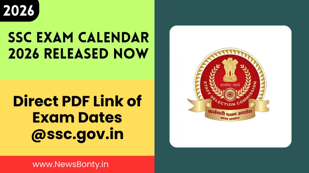SSC Exam Calendar 2026 Released NOW