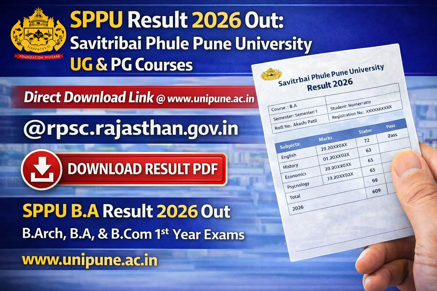 SPPU B.A Result 2026 Out
