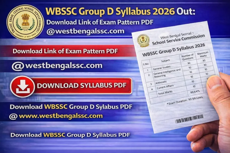 WBSSC Group D Syllabus 2026 Out